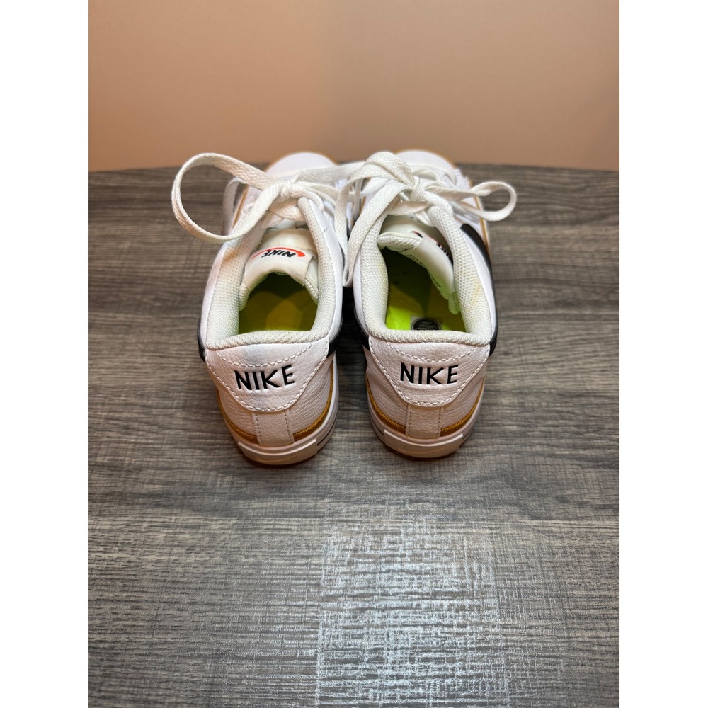 Nike Court Legacy White Black Gold Canvas Trim Low Top Sneakers Women - Picture 3 of 6